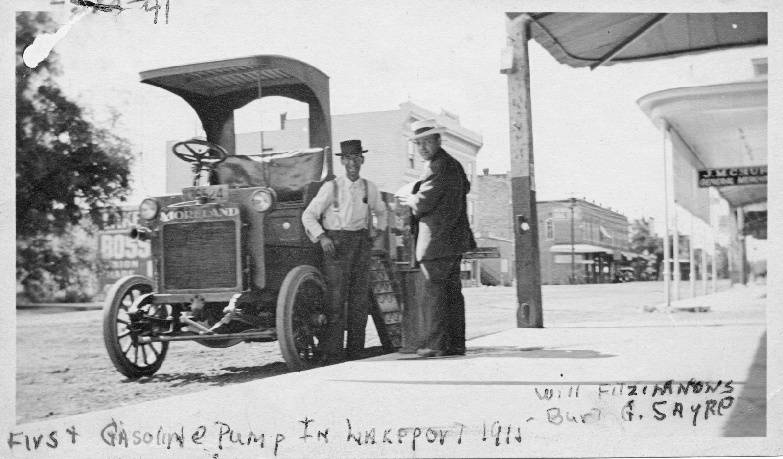 1st gasoline pump in Lakeport 1915 Main St